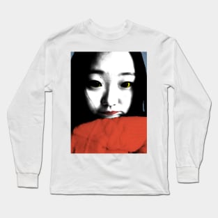 BEAUTIFUL FUNNY ASIAN GIRL POP ART COLOR Long Sleeve T-Shirt